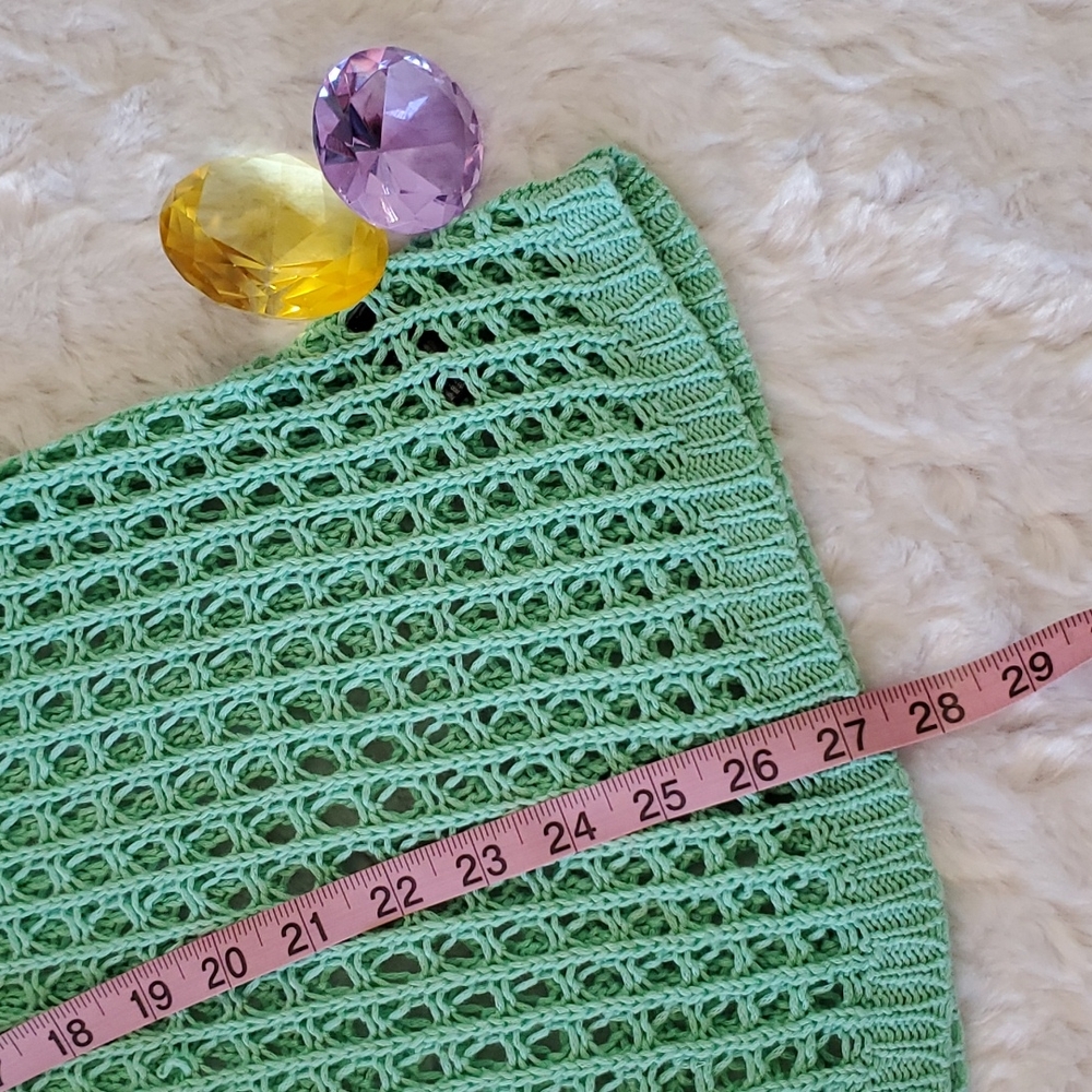 THE LIMITED Mint green open knit sleeveless tank top Medium - Picture 6 of 8